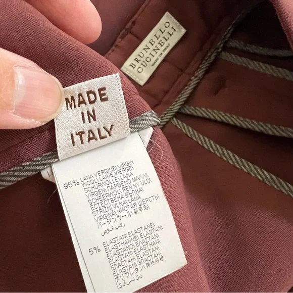 Brunello Cucinelli 6 Maroon Burgundy Red Wool Women’s Pants - Picture 4 of 9